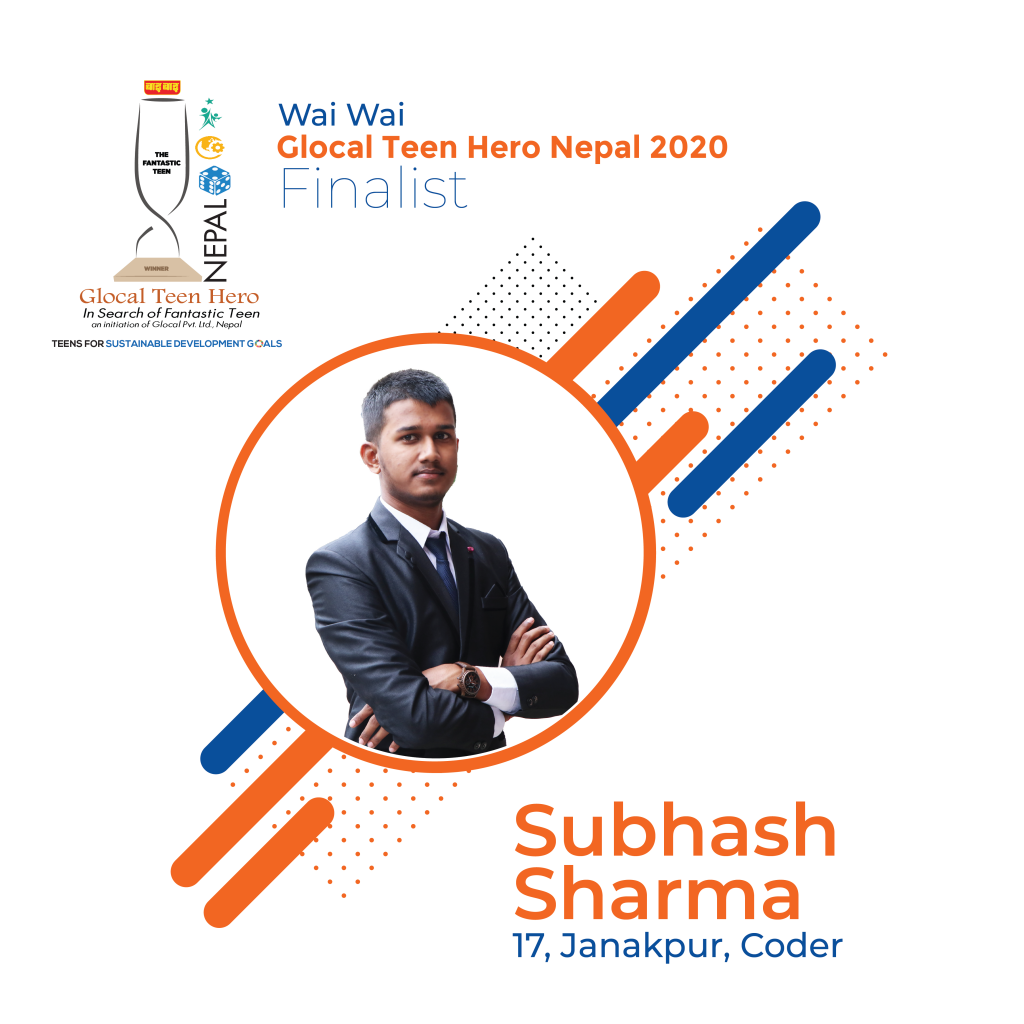 Subhash Sharma: Finalist of Glocal Teen Hero 2020