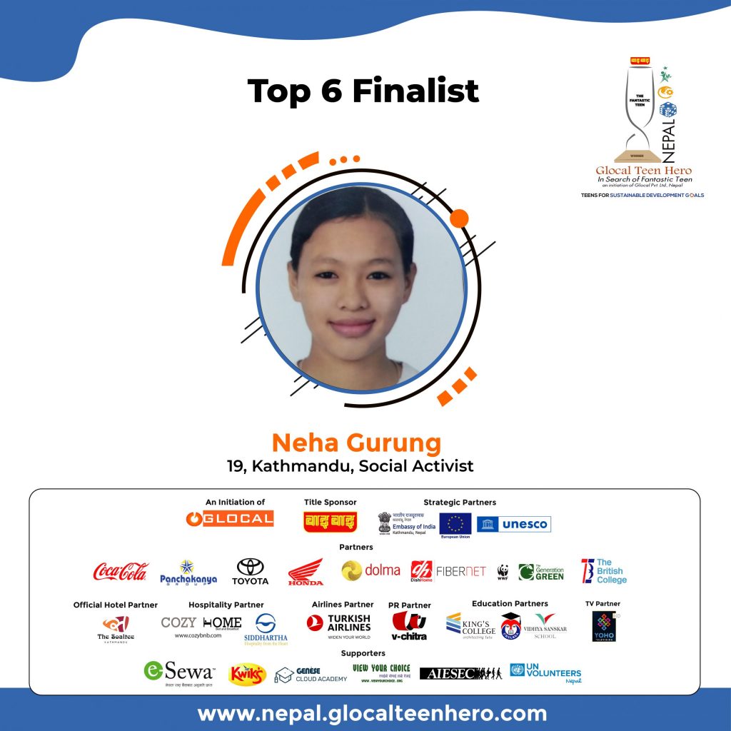 Neha Gurung: Finalist of Wai Wai Glocal Teen Hero Nepal 2021